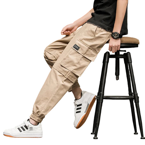 Men's cropped trousers Harlan style casual loose fit