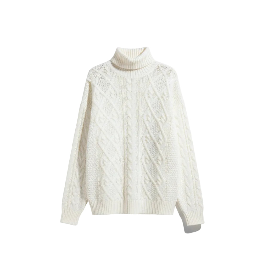 Men's green turtleneck sweater texture close up