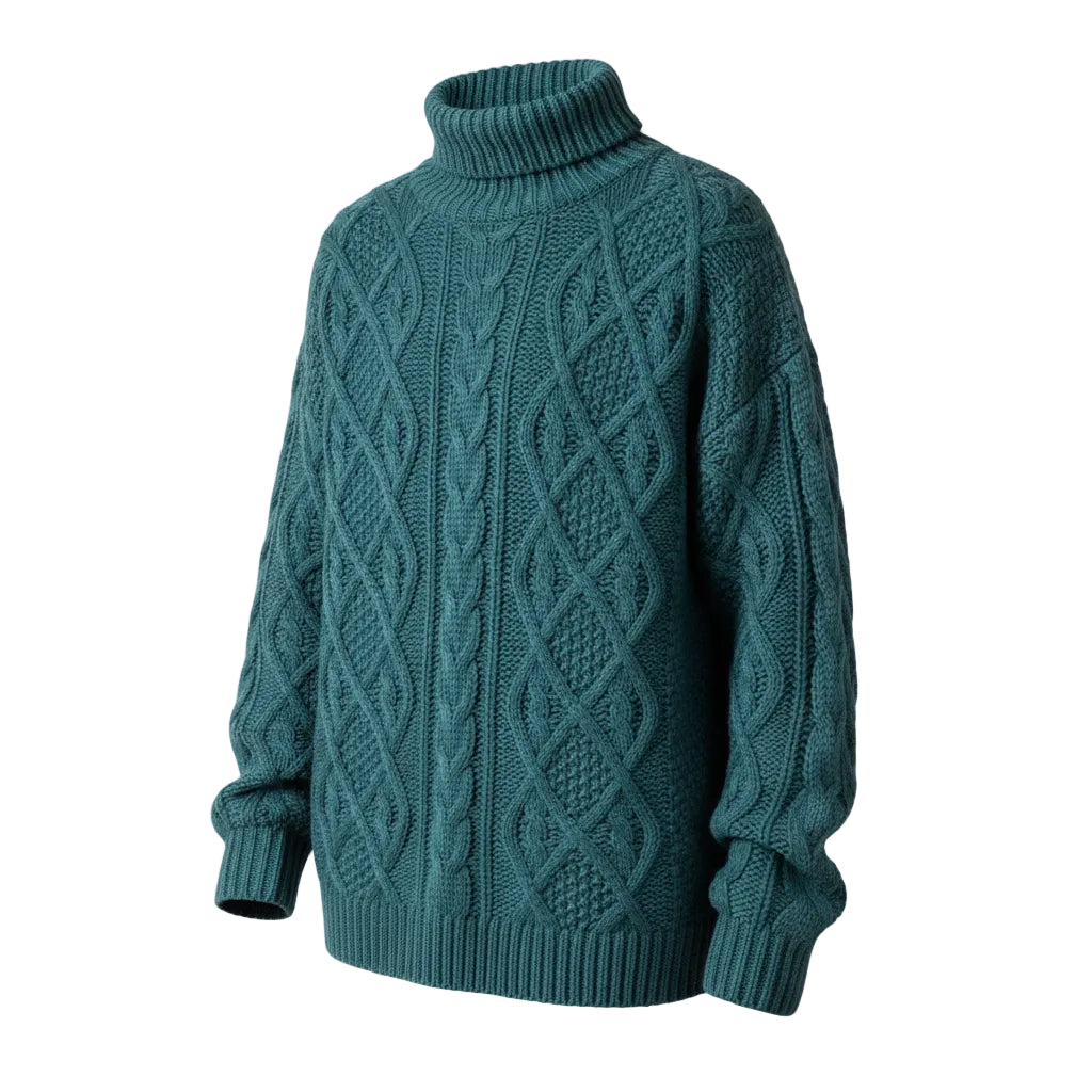 Men's jacquard turtleneck sweater casual style