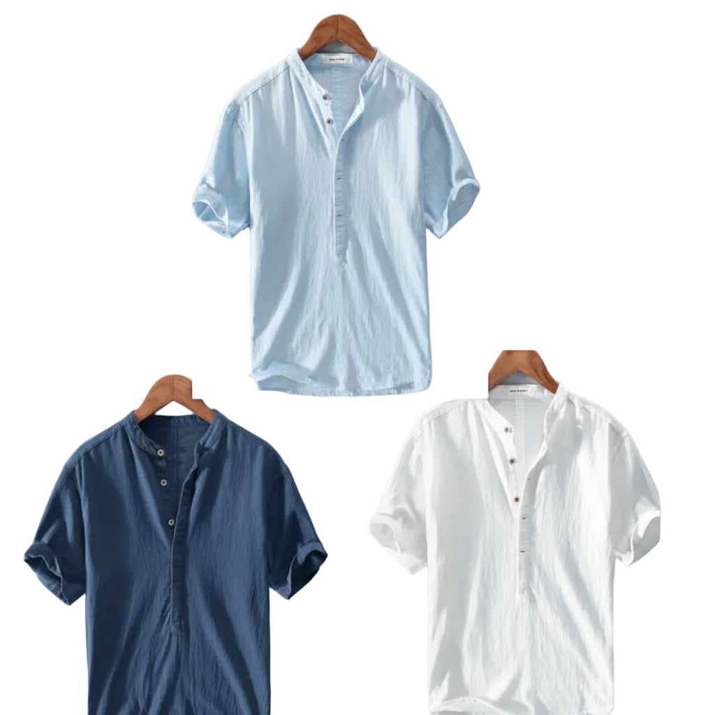 Men's linen ice silk t shirt lightweight fabric