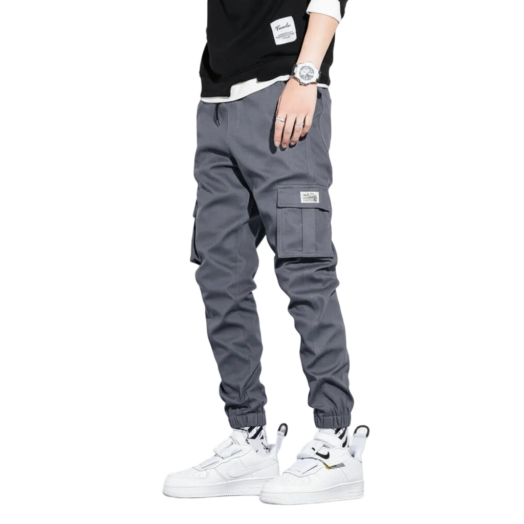 Men's oversized cropped trousers with relaxed fit and tapered legs