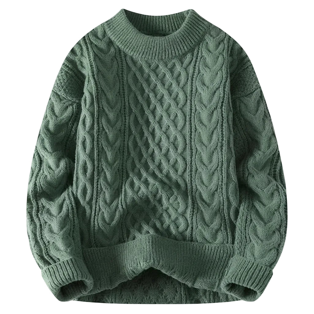 Men's round neck sweater winter outfit