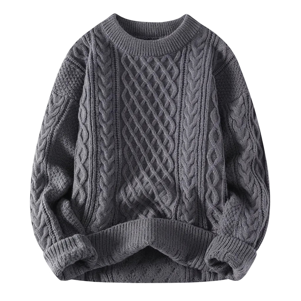 Men's twist knit sweater casual outfit look