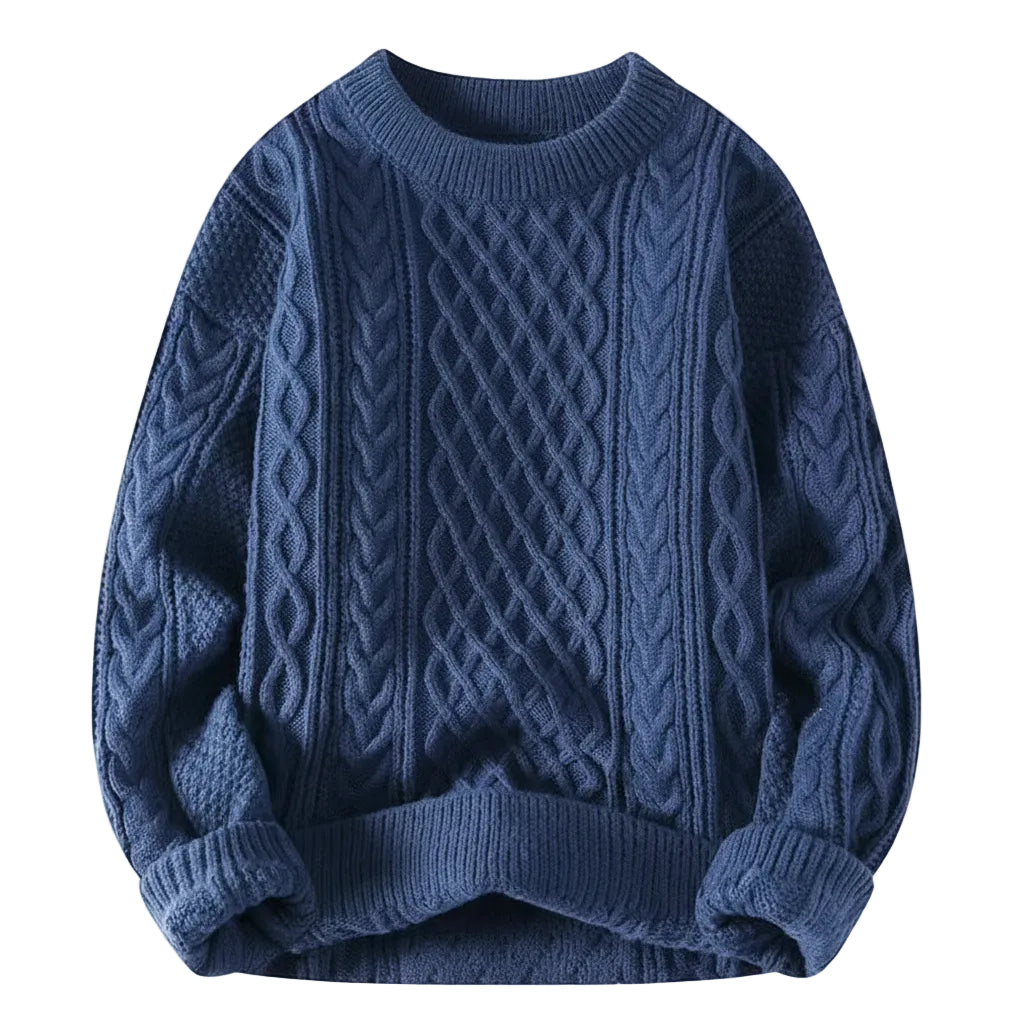 Men's twist knit sweater minimal style