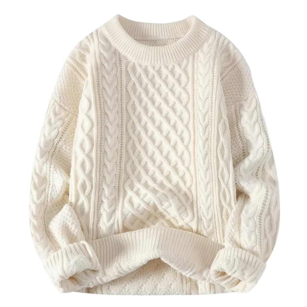 Men's twist pattern sweater texture close up