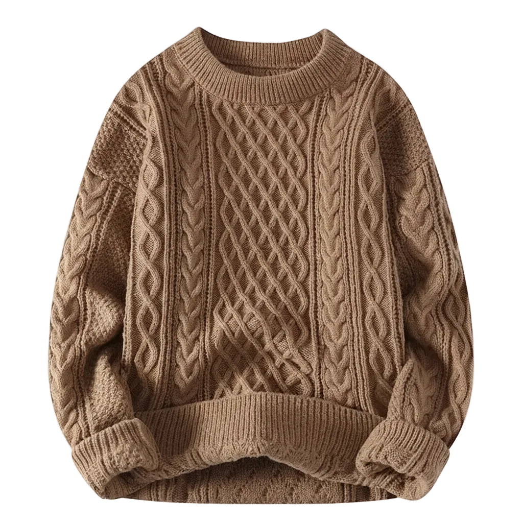 Men's twist pattern sweater premium knit